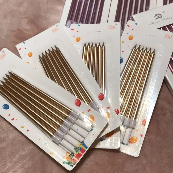 Candles-Long Thin Cake/Cupcake Candles Total 72 - Picture 3 of 13